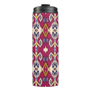 Garrafa Térmica Padrão de ikat chevron étnico tradicional
