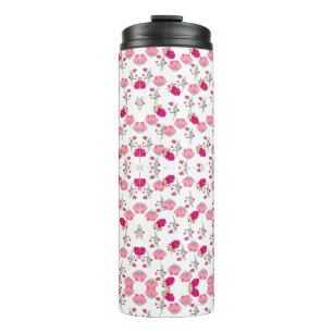 Garrafa Térmica Padrão de impressão Floral vermelho-rosa-chic