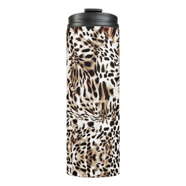 Garrafa Térmica Padrão de Leopardo (Frente)