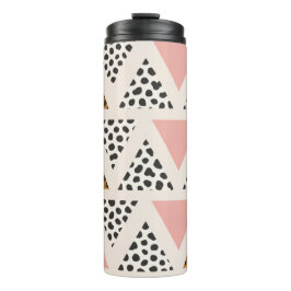 Garrafa Térmica Padrão de Leopardo Chic e Triângulo Rosa
