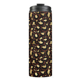 Garrafa Térmica Padrão de leopardo dourado
