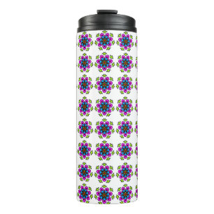 Garrafa Térmica Padrão de Mandala Floral