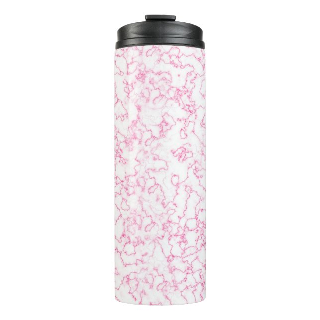 Garrafa Térmica Padrão de mármore rosa (Frente)