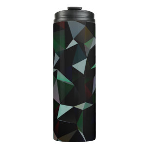 Garrafa Térmica Padrão de mosaico do triângulo preto escuro. Ilu g