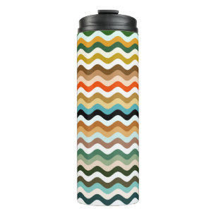Garrafa Térmica Padrão de multicores Wavy Zigzag