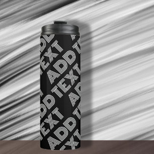 Garrafa Térmica Padrão de nome ou palavra retro-moderno em negrito
