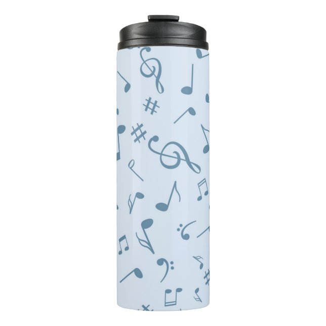 Garrafa Térmica Padrão de notas de música (Frente)