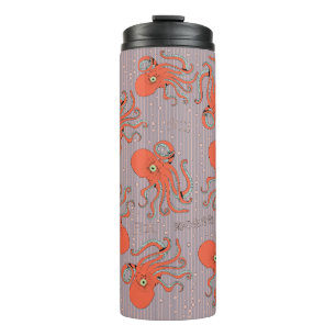 Garrafa Térmica Padrão de Octopus Japonês