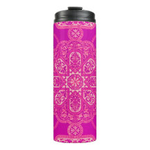 Padrão de Ornamentado Púrpura Cor-de-Rosa Brilhant