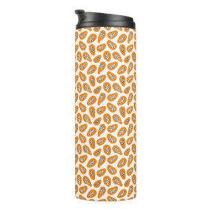 Garrafa Térmica Padrão de Papaya Elegante Monograma