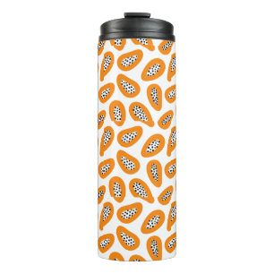 Garrafa Térmica Padrão de Papaya Elegante Monograma