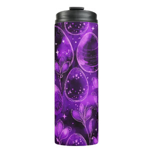 Garrafa Térmica Padrão de Páscoa Gótico Roxo