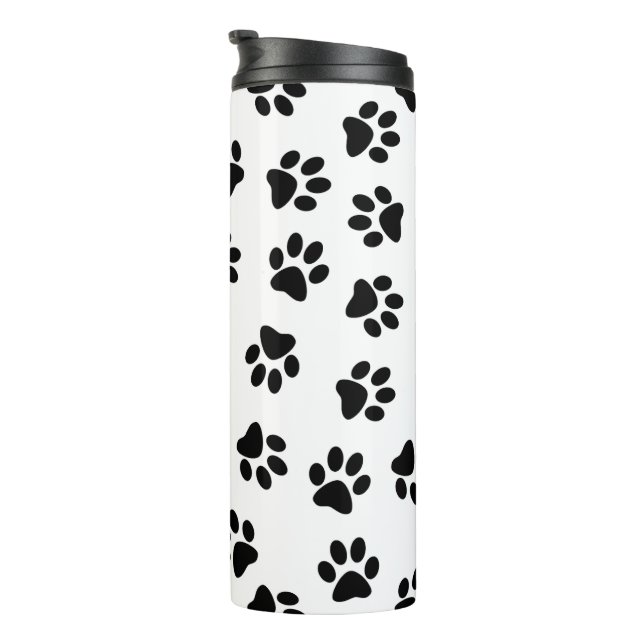 Garrafa Térmica Padrão De Patas, Patas Cachorros, Patas Negras (Rotação à direita)