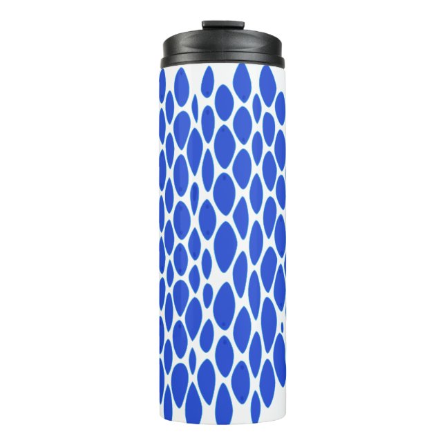 Garrafa Térmica Padrão de Pele de Python Azul Luxo (Frente)