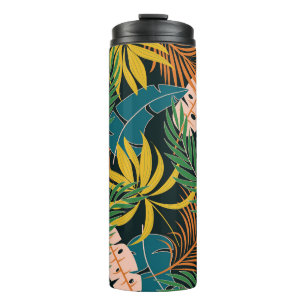 Garrafa Térmica Padrão de Plantas Tropicais de Verão