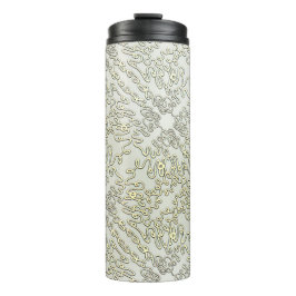 Garrafa Térmica Padrão de Rabisco Elegante em Ouro & Prata