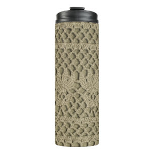 Garrafa Térmica Padrão de rendas em verde-oliva