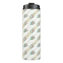 Garrafa Térmica Padrão de Rosa do Vintage - Tumbler térmico