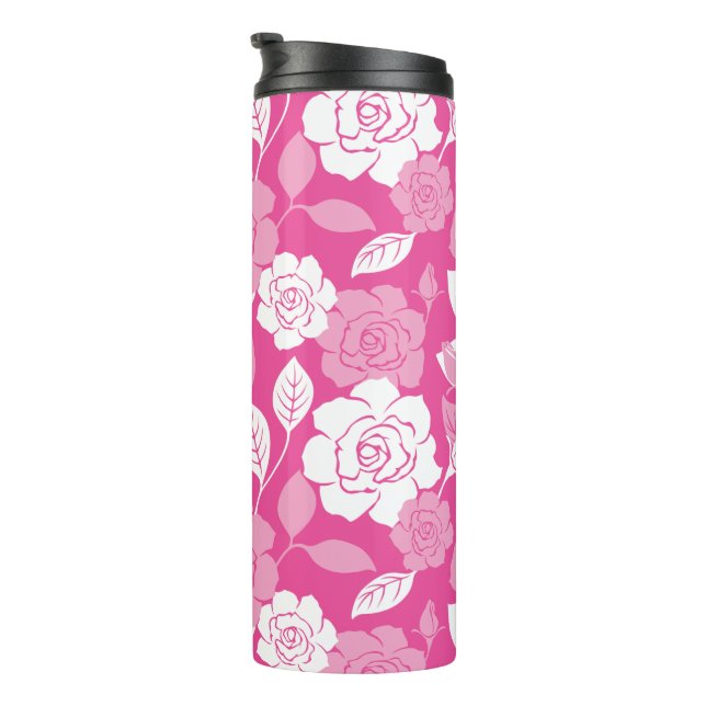 GARRAFA TÉRMICA  PADRÃO DE ROSA (ROSA) (Rotação à direita)