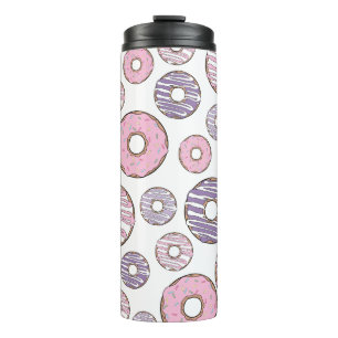 Garrafa Térmica Padrão De Rosquinhas, Rosquinhas Rosa, Rosquinhas 