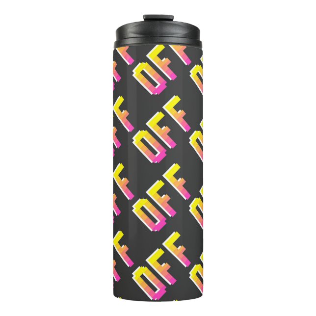 Garrafa Térmica Padrão de sinais de pixel de safra sem costura. Co (Frente)