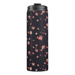 Garrafa Térmica Padrão de Sonho Floral Escuro