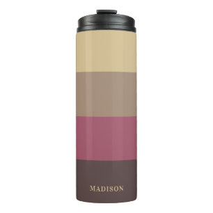 Garrafa Térmica Padrão de Stripes de Nome Personalizado