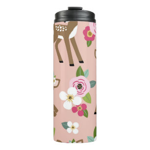 Garrafa Térmica Padrão de vinheta sem costura com vinheta fofa col