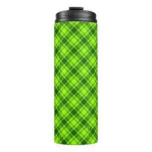 Garrafa Térmica Padrão de Xadrez Verificado de Tartan Verde-57578