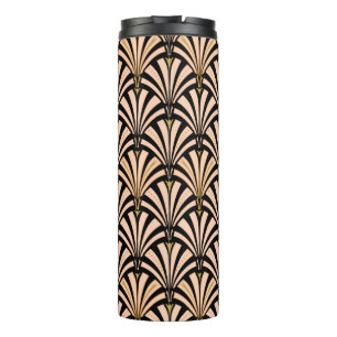 Garrafa Térmica Padrão do ventilador Art Deco, cor-de-rosa-rosa-ro