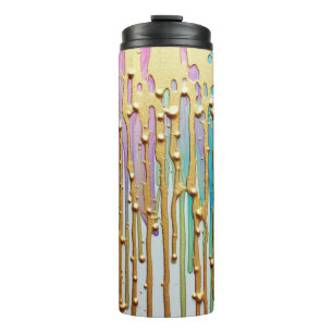 Garrafa Térmica PADRÃO DRIP Dourado COM CORES BRILHANTES
