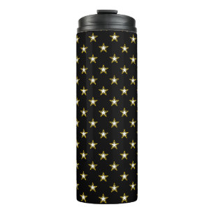 Garrafa Térmica Padrão Exército Preto e Dourado