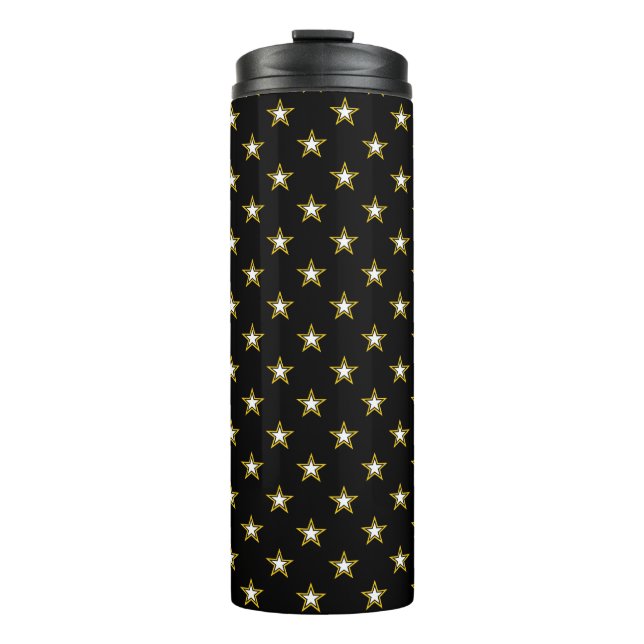Garrafa Térmica Padrão Exército Preto e Dourado (Frente)