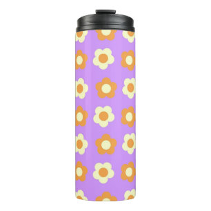 Garrafa Térmica Padrão Flor Simples Laranja Púrpura Púrpura
