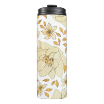 Padrão Floral Amarelo Marrom Amarelo Vintage Water