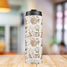 Padrão Floral Caprichoso de Cogumelo de Livro esti