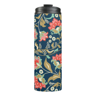 Garrafa Térmica Padrão floral colorido sem costura no estilo popul