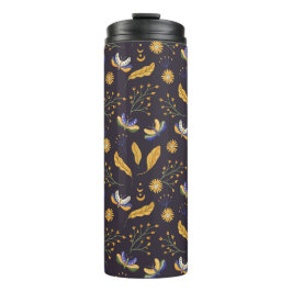 Garrafa Térmica Padrão Floral de Borboleta de Mama
