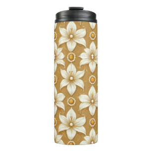 Garrafa Térmica Padrão Floral de Ouro Luxuoso Com Moti de Lírio Br
