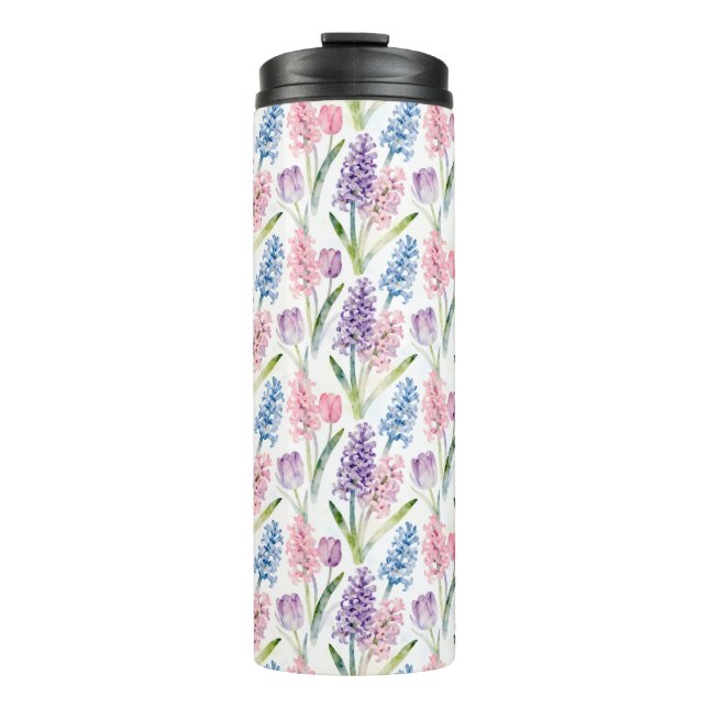 Garrafa Térmica Padrão Floral de Primavera (Frente)
