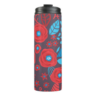 Garrafa Térmica Padrão floral de rabisco