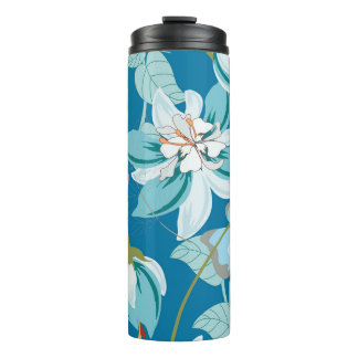 Garrafa Térmica Padrão floral, design de flor versátil.