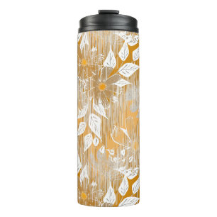 Garrafa Térmica Padrão floral elegante.