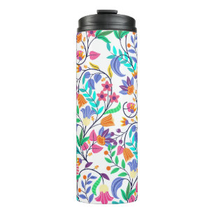 Garrafa Térmica Padrão Floral Exótico Colorido-23147