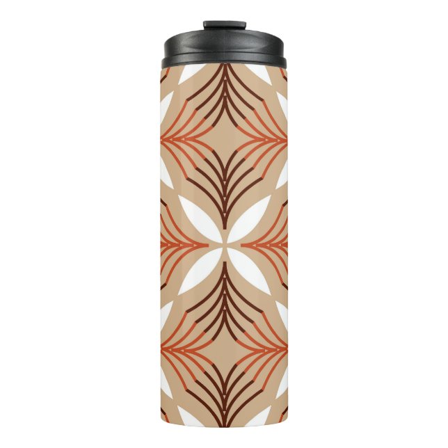 Garrafa Térmica Padrão floral geométrico: design artístico de colh (Frente)