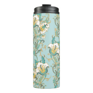 Garrafa Térmica Padrão floral sem costura com flores de algodão br