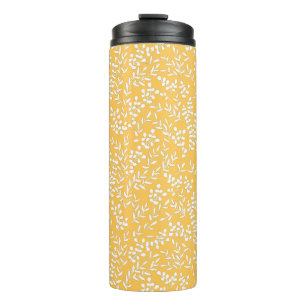 Garrafa Térmica Padrão floral simples do fazendeiro em amarelo