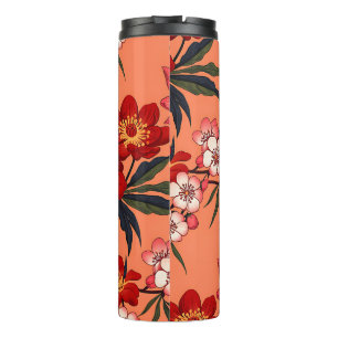 Garrafa Térmica Padrão Floral Tropical Havaiana