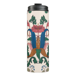 Garrafa Térmica Padrão floral uniforme de vindima. Art nouveau fl