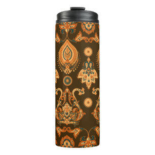 Garrafa Térmica Padrão floral uniforme do estilo Damask